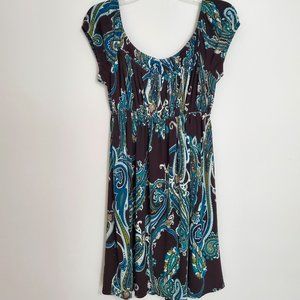 MSK Paisley Brown/Blue Dress sz. M